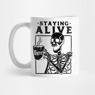 Caffeine Addict Skeleton Quirky Coffee Lover Design Mug